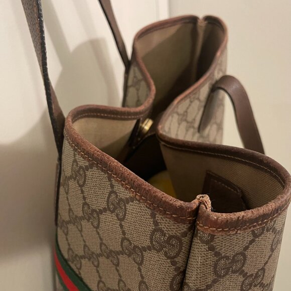 Authentic VINTAGE GUCCI Sherry Line Interlocking GG Tote Bag - Picture 6 of 16